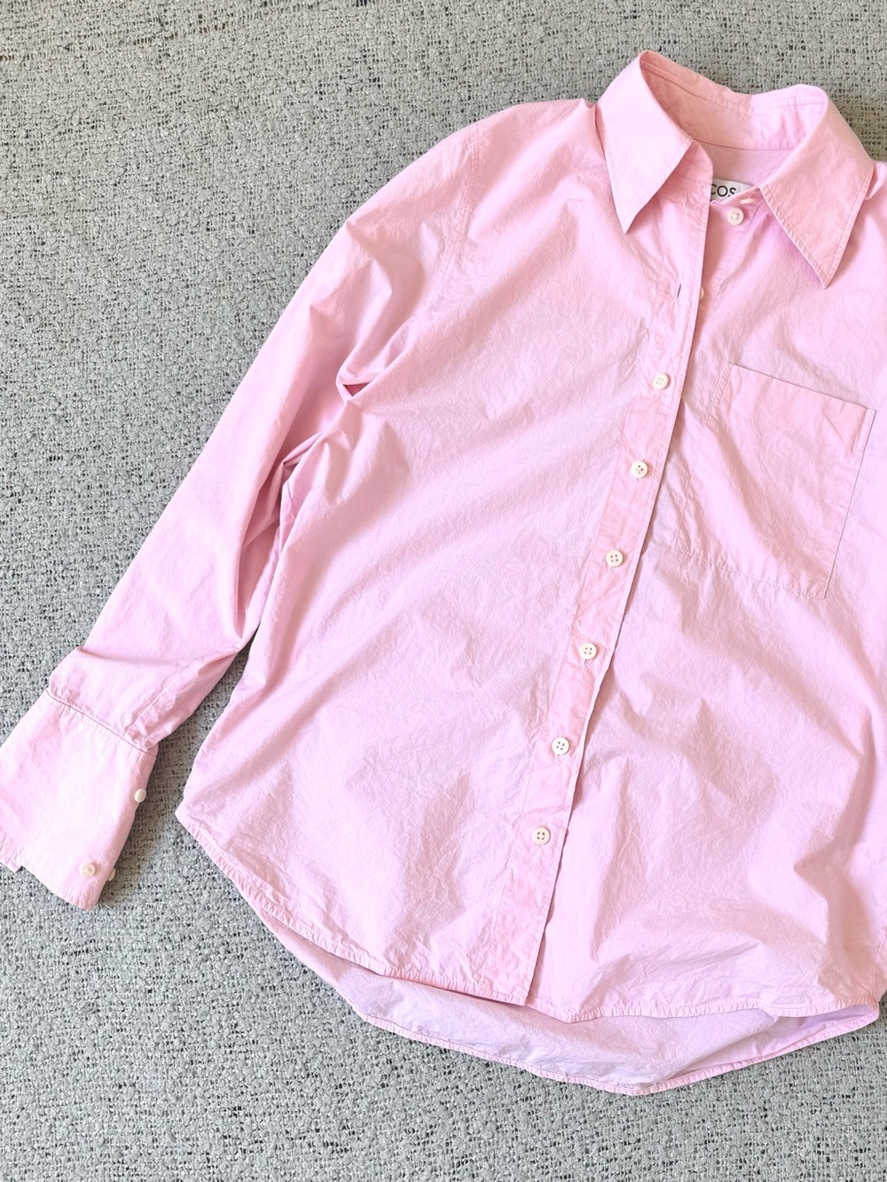 COS Soft Pink Collared Button-Down Shirt US2
